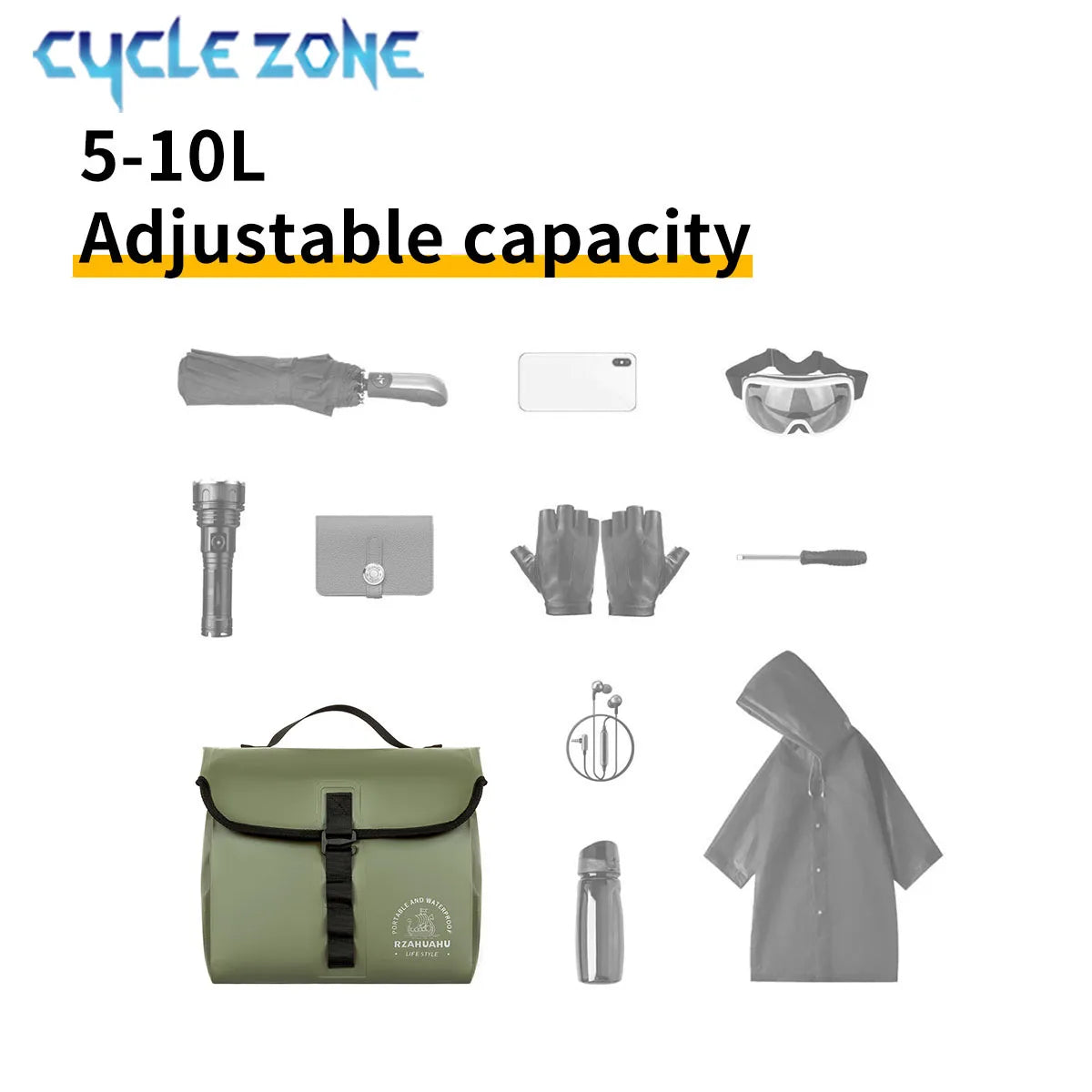 Rainproof Bicycle Handlebar Bag for Front Bars or Rear Rack
