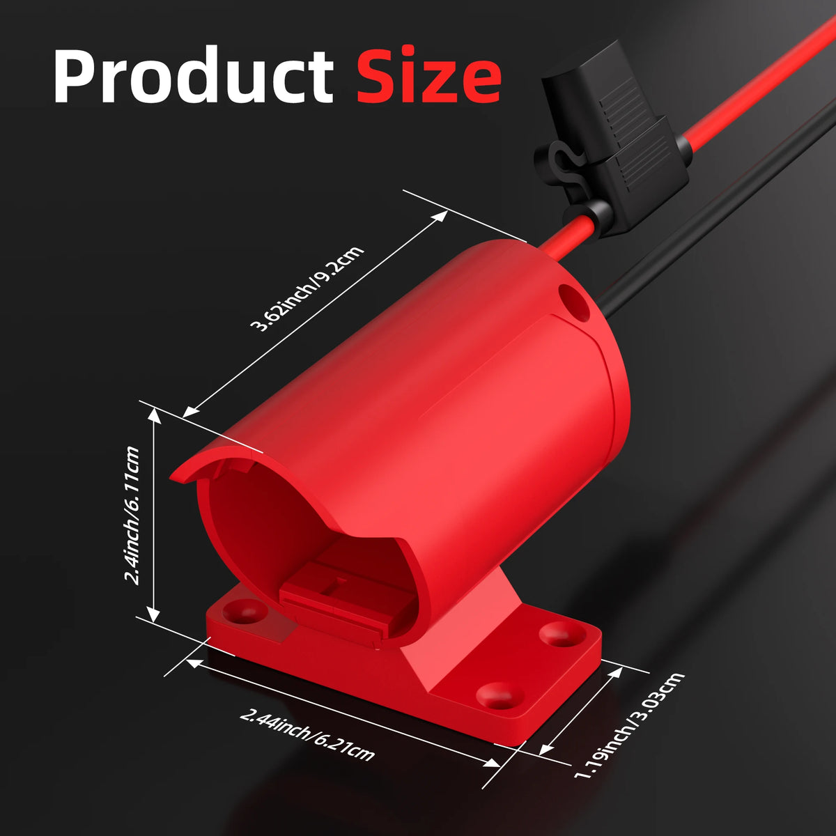 Adapter do akumulatorów Milwaukee 12 V z przełącznikiem