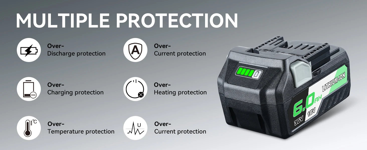 18V/36V 6.0Ah Lithium Battery Replacement for Cordless Tools