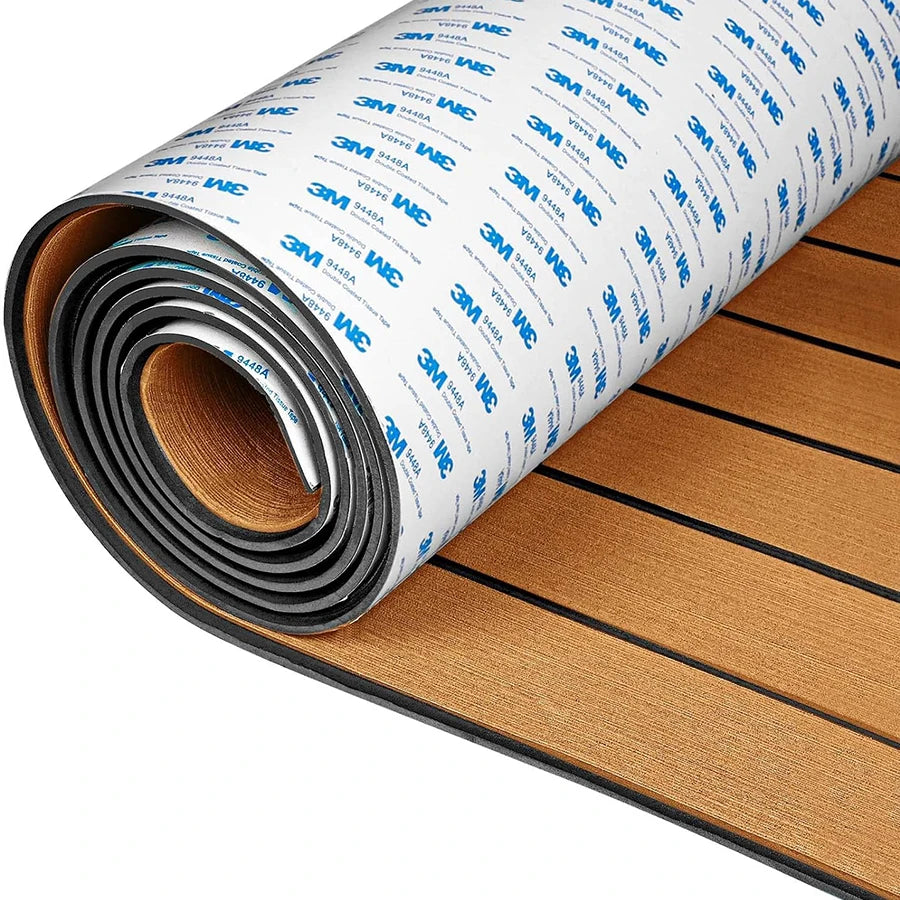EVA Foam Boat Flooring 2400x450mm Self-Adhesive Faux Teak Decking