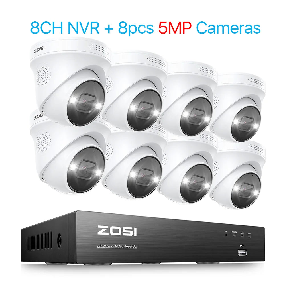 ZOSI 8CH 4K PoE Security Camera System with AI Detection