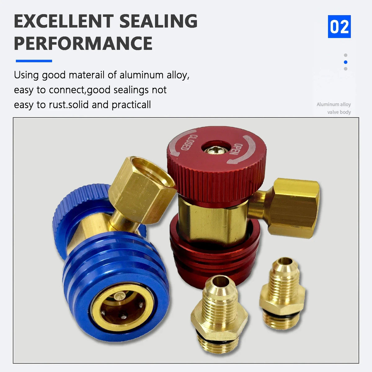 Car AC Quick Couplers, R134a or R1234yf Options