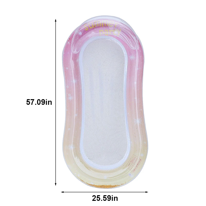 Rooxin Inflatable Water Hammock Floats Bed Swim Ring Tube Swimming Pool Mattresses Sleeping Bed Beach Lounger Chair 