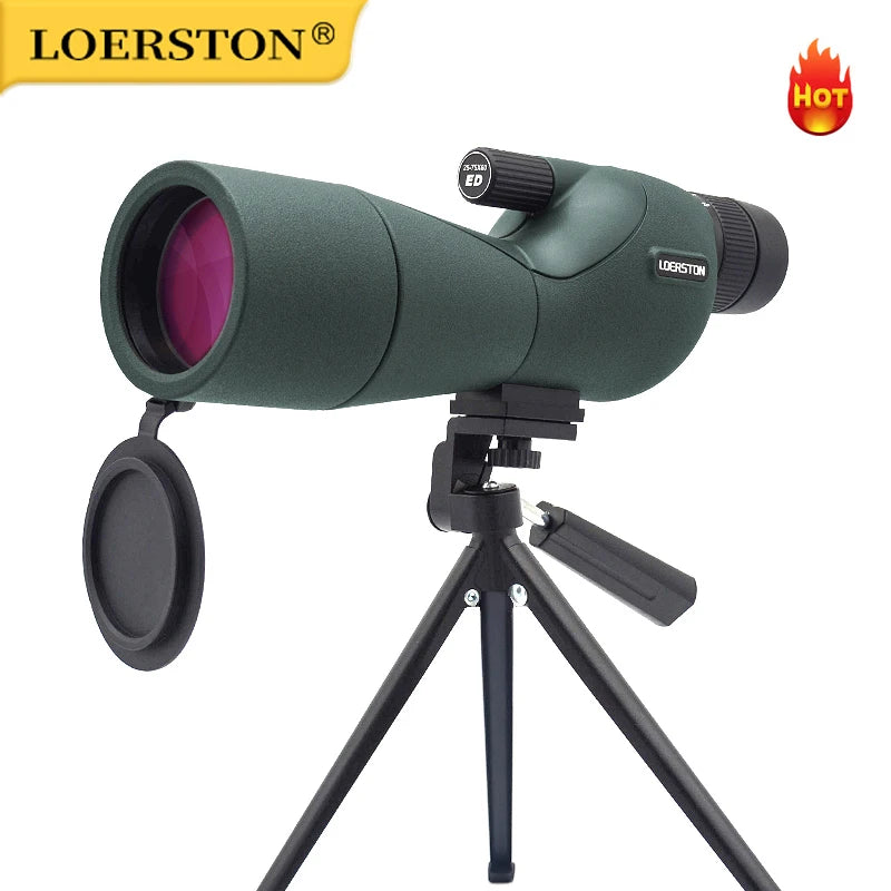 25-75x60 Spotting Scope Zoom Monocular high power telescope Bak4 Prism ED Lens For Outdoor Camping Bird Watching hunting 