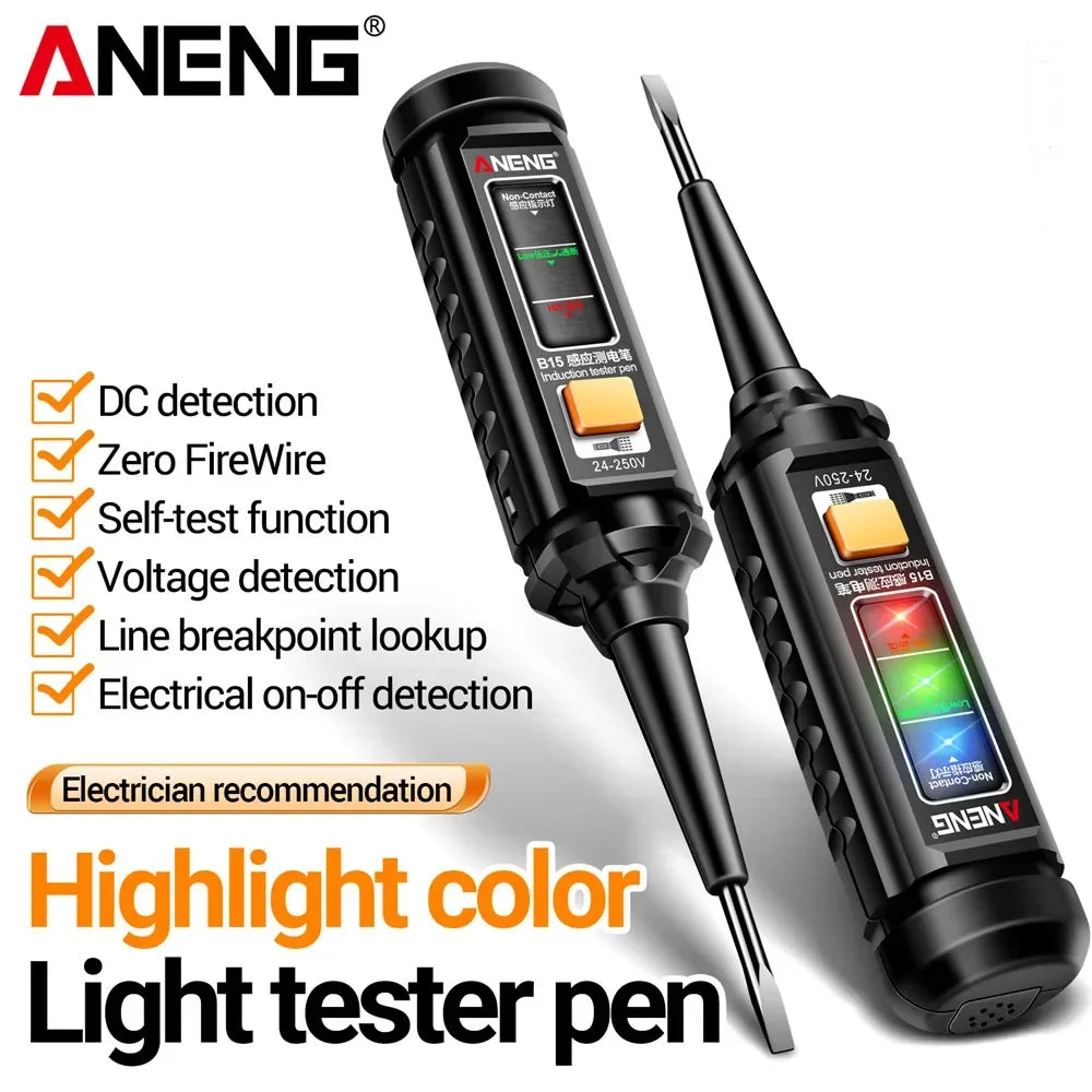 ANENG B15 Induction Teste Pen Highlight Color Light Professional AC Voltage Detection Electrician Screwdriver Testing Tools 