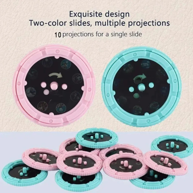 Kids Story Projector Toy - 10Pcs Image Cards, Bedtime Picture Flashlight for Wall Projection Play 