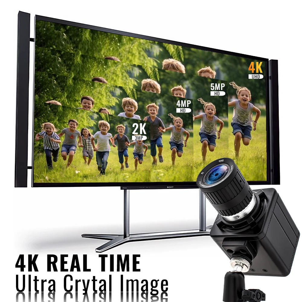 WGWK Caméra IP MINI 4K 3/4/5/8MP Zoom Manuel POE48V Objectif CS Boîtier Métallique Inspection Industrielle Sécurité Webcam Vidéo Surveillance