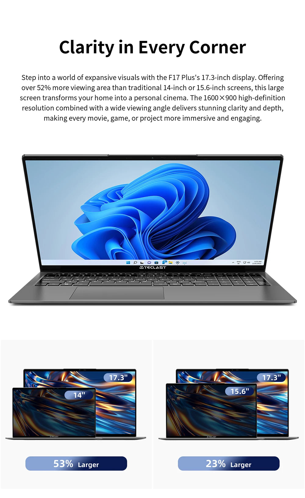Teclast F17Plus Laptop 17.3 ίντσες