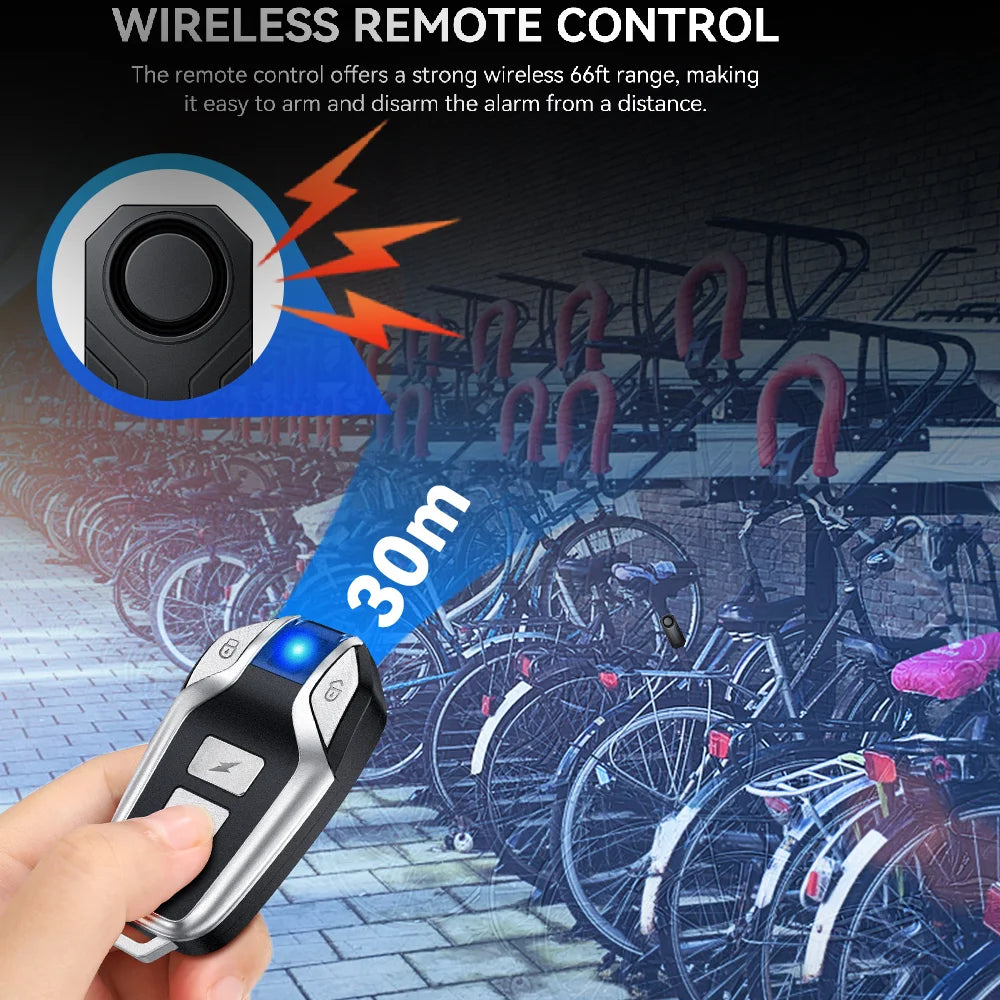 113dB Wireless Motorcycle Alarm with Remote Control
