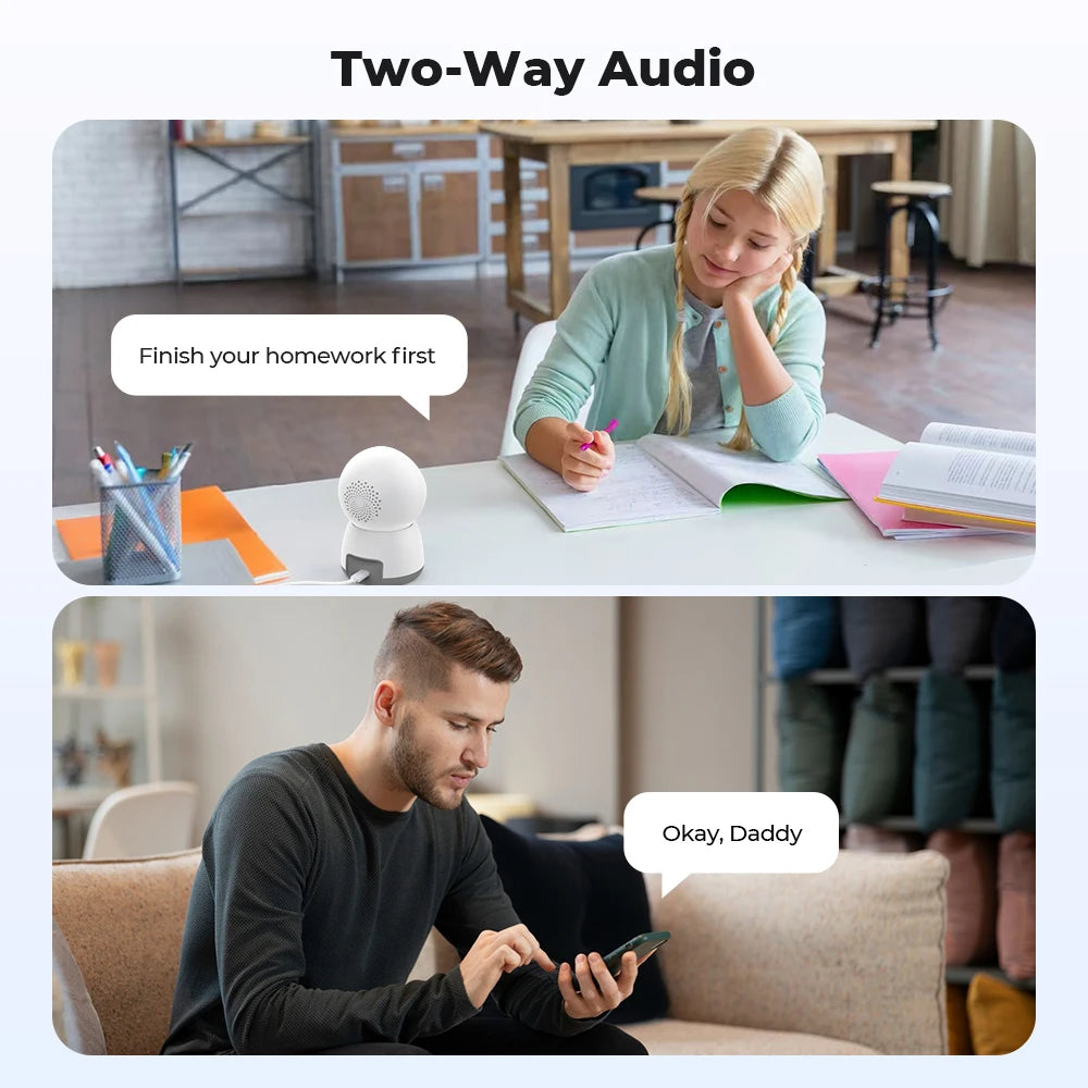 H.VIEW 3MP WiFi Indoor Security Camera with AI Detection