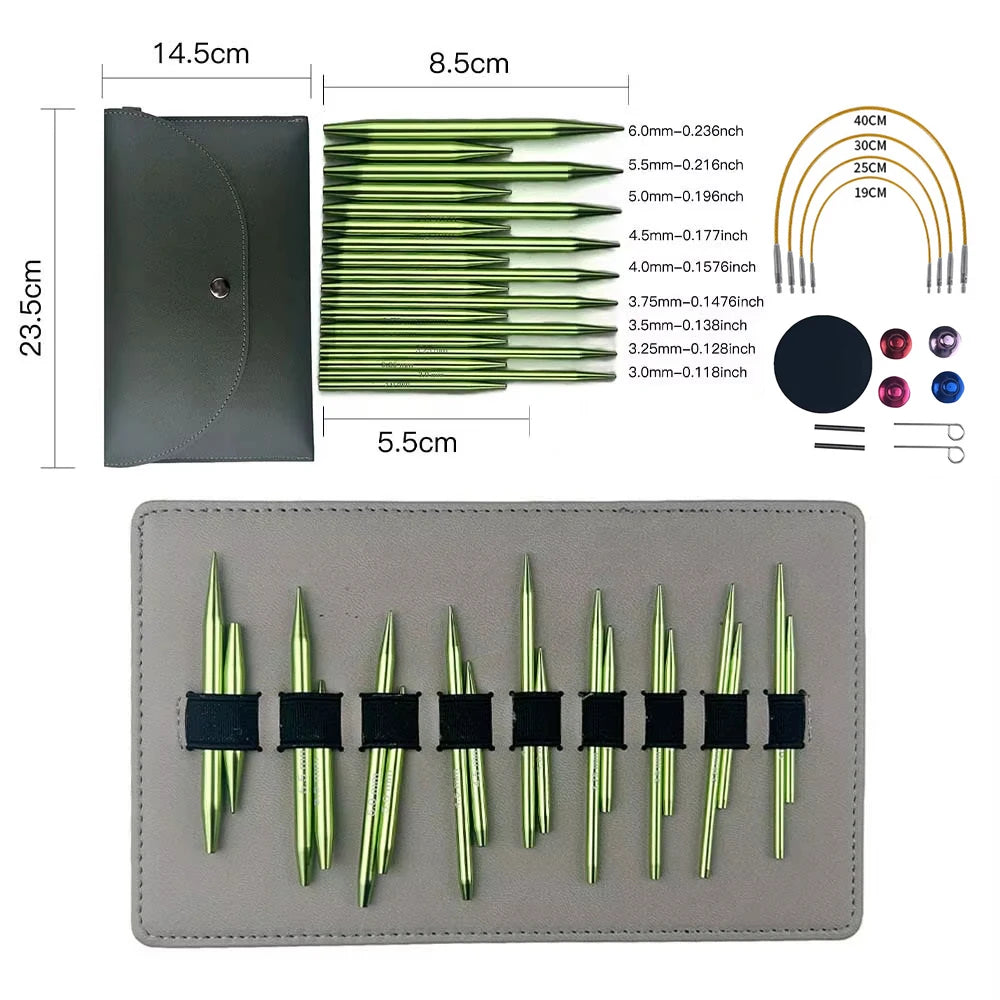 Interchangeable Circular Knitting Set, Nine Sizes