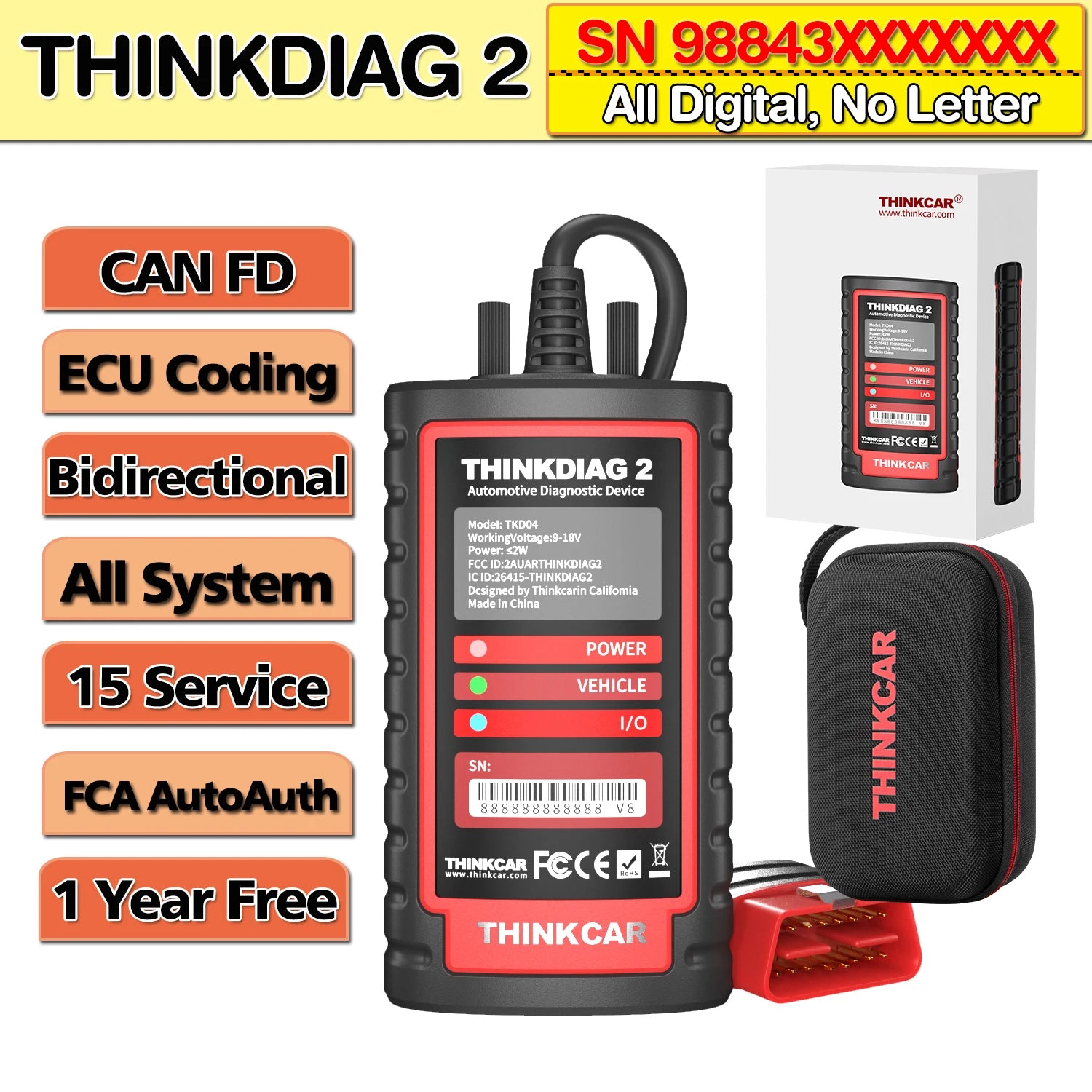 OBD2 Diagnostic Scanner with ECU Coding and Active Test