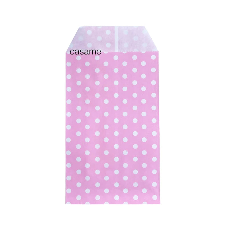 Wave Dot Kraft Paper Candy Bags – 50pcs Gift & Treat Packaging