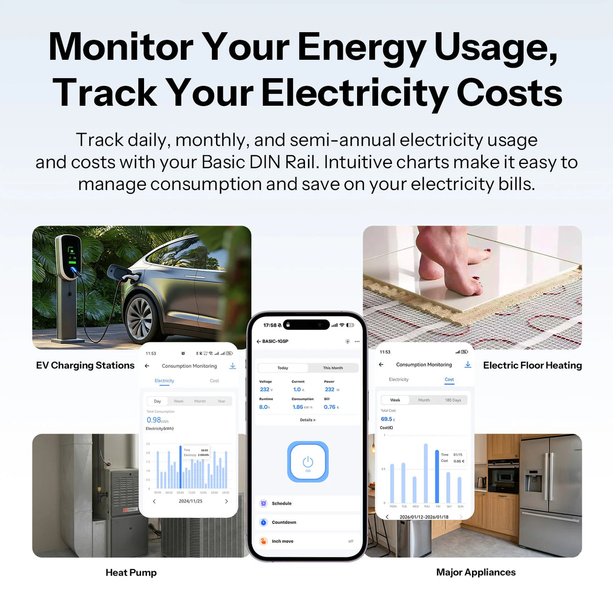 SONOFF BASIC-1GSP smart Wi-Fi-afbryder til DIN-skinne