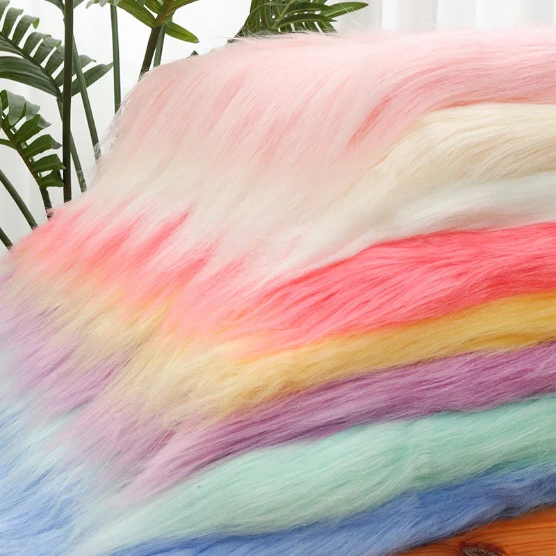 25x45cm Long Hair Faux Fur Fabric For Animal Suit DIY Doll Hair Beard Craft Making Material Patchwork Garment Sewing Accessories 