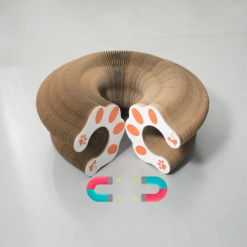 Magic Cat Scratch Organ Board Cat Toy with Ball Cat Grinding Claw Cat Climbing Frame Kitten Round Corrugated Cat Scratching Toy 