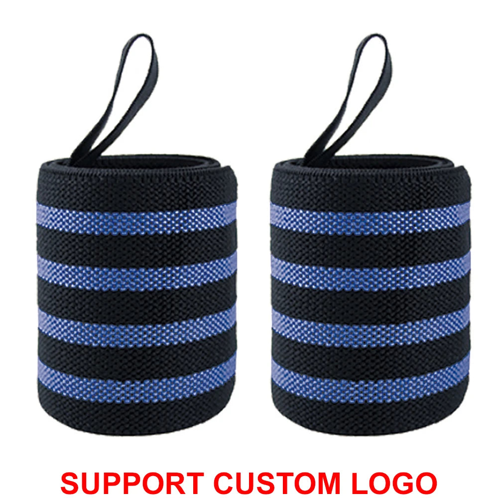1 Pair Wristband Wrist Support Brace Straps Extra Strength Weight Lifting Wrist Wraps Bandage Fitness Gym Training Custom Logo 