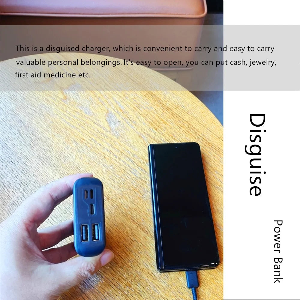 Skrytá úložná krabička maskovaná ako powerbanka alebo lekárnička