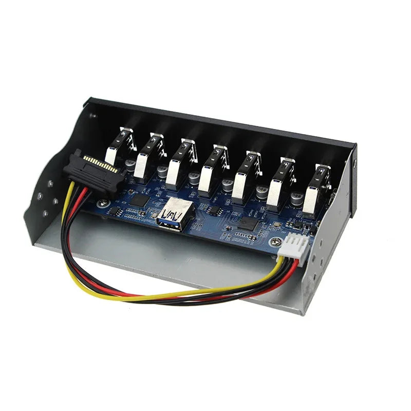 NW403 USB 3.0-hub med sju porter for frontpanel, 5.25-Inch