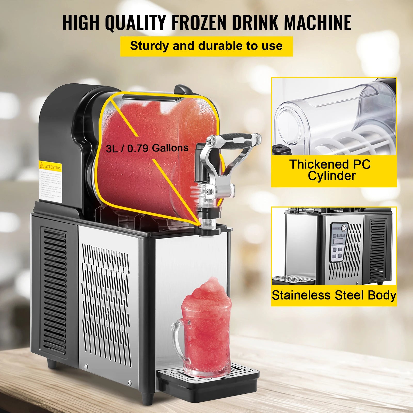 Επαγγελματική Μηχανή Slushy 3L με Ρυθμιζόμενο Έλεγχο Θερμοκρασίας