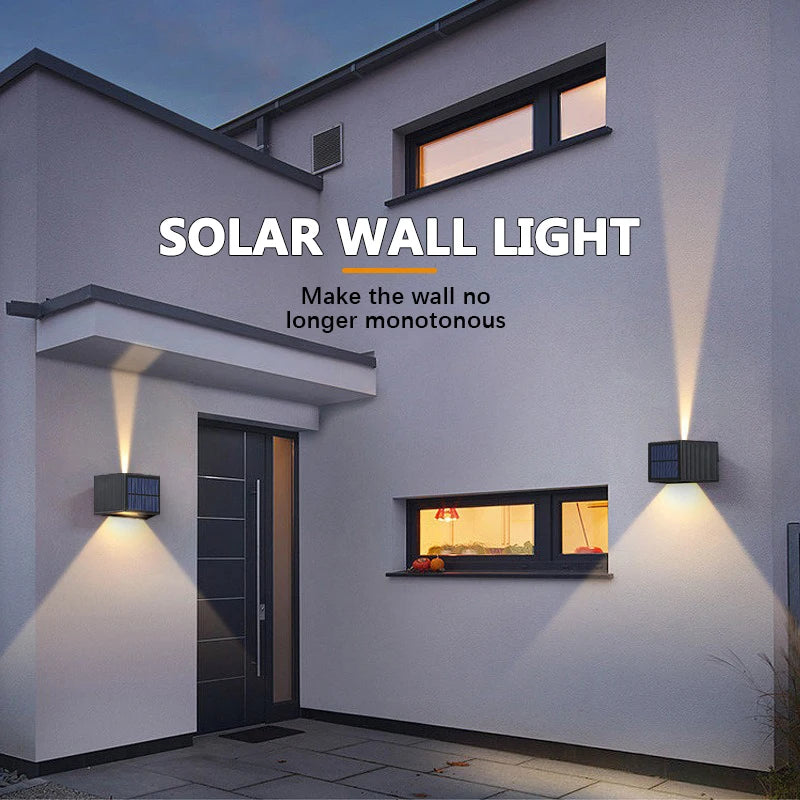 Solar Wall Lamp, IP65 Up and Down Light for Porches