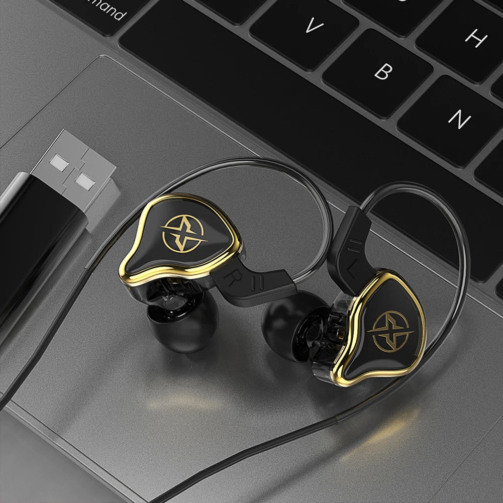 USB Gaming Headset With Microphone Wired Remote Control Earphones Noise Cancelling PET Diaphragm for PC Computer PS4 PS5