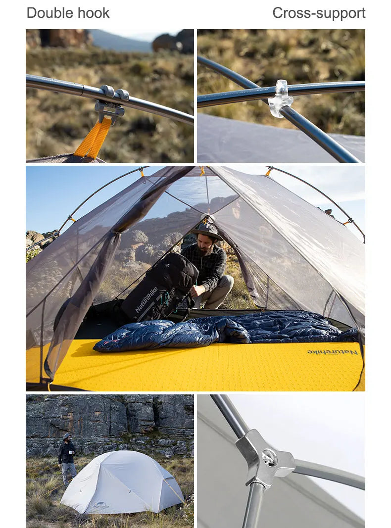 Ultralight 2-Person Waterproof Trekking Tent 20D Nylon 1.8kg
