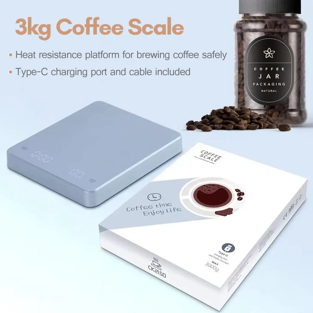 USB Digital Rechargeable Coffee Scale with Timer & LED Screen ☕ 