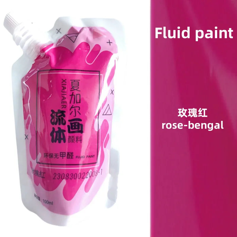 100ml Multi-farvet Flydende Akrylmaling Taske