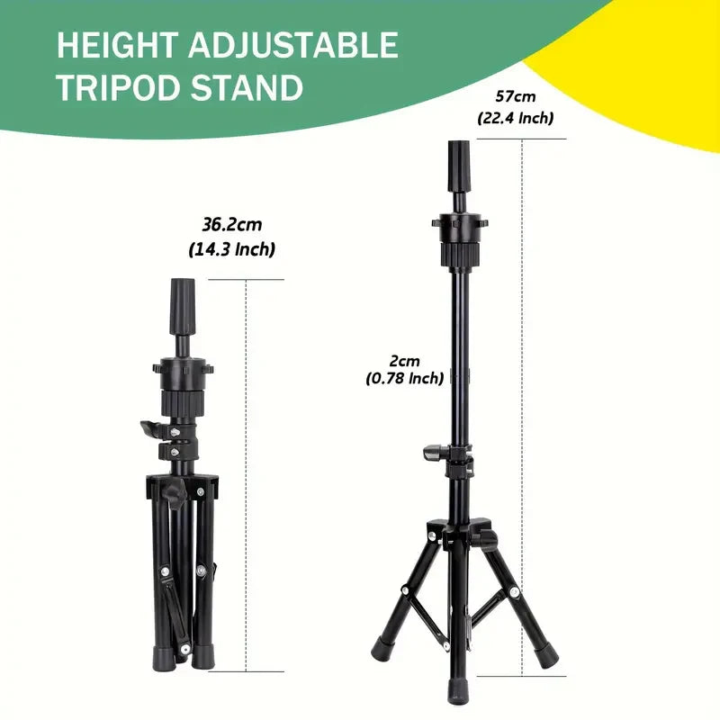Adjustable Tripod Stand for Compatible Mannequin Heads