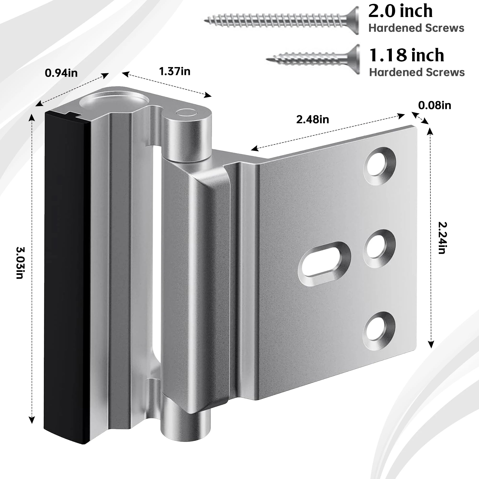 2-Piece Home Security Door Lock Reinforcement Latch, 800lbs