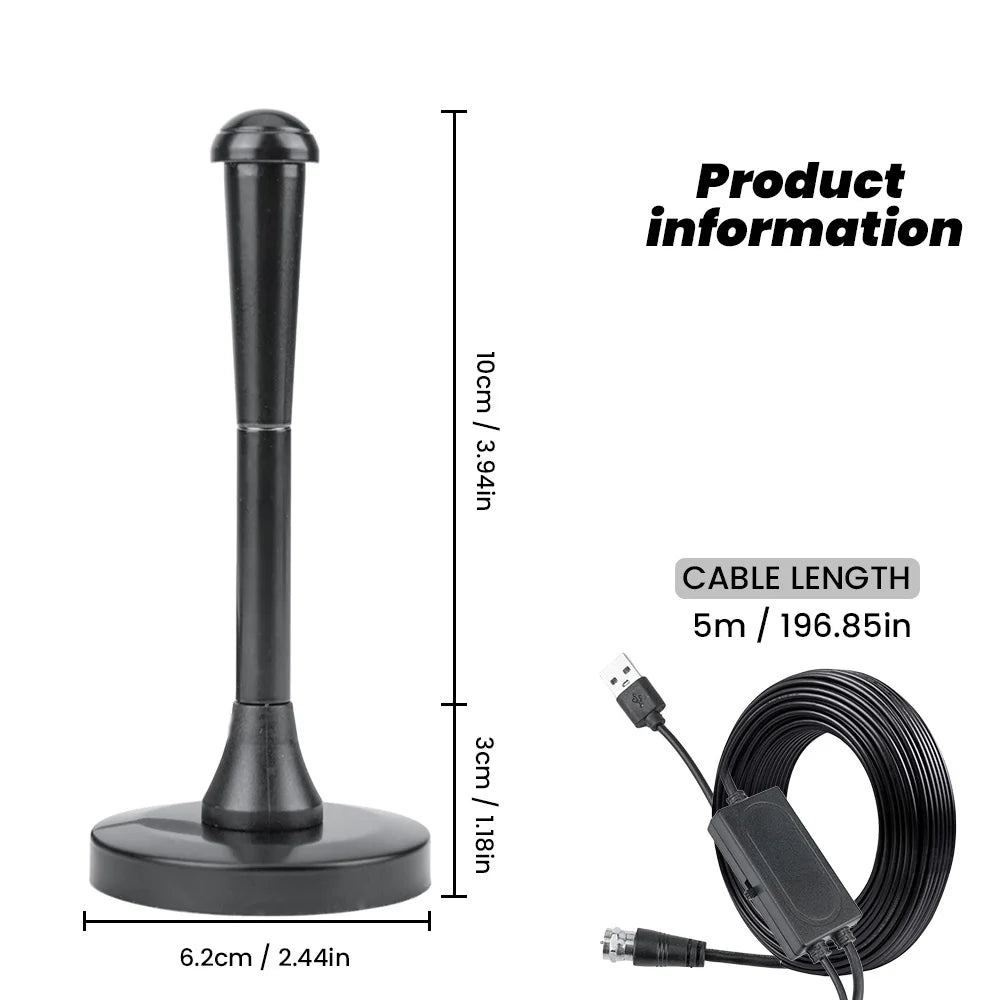 Indoor TV Aerial, for TV Tuner/Portable TVs/Set Top Box At Home in Car While Camping