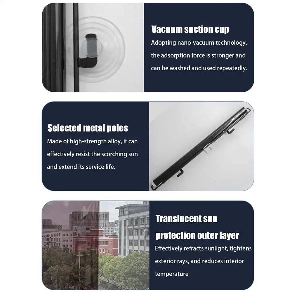 Car Windshield Sun Shade Truck Front Window Roller Blinds Car Windshield Sunshade Retractable Sun Visor Protector Auto Interior
