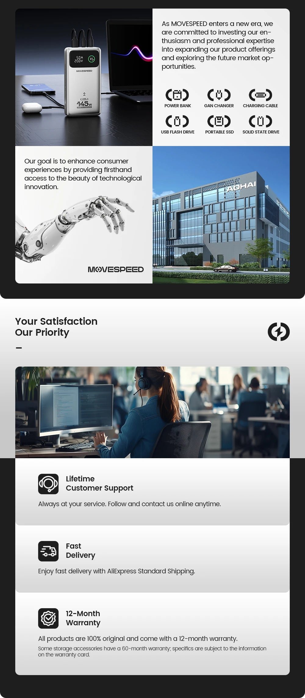 MOVESPEED S05 Slim magnetická power banka 5000mAh