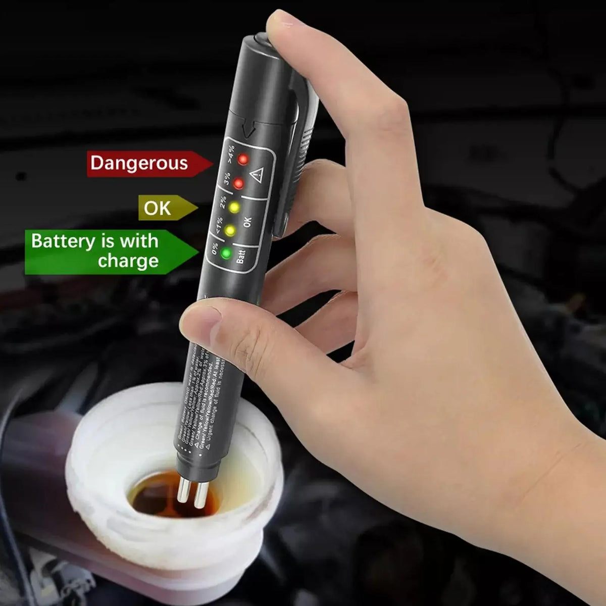 Universeller Bremsflüssigkeitstester Genau Ölqualität Diagnosetools LED-Anzeiger Flüssigkeitenteststift Automobil-Bremsenöltester