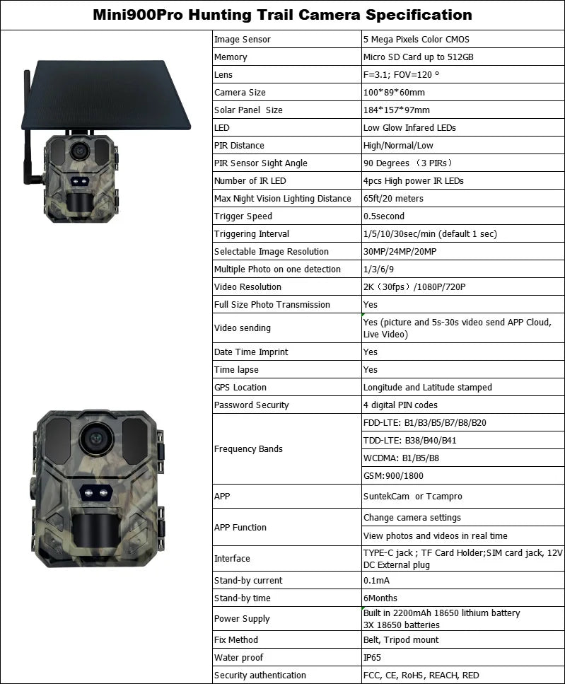 Mini900Pro 4G Outdoor Hunting Camera with 2K Remote Control