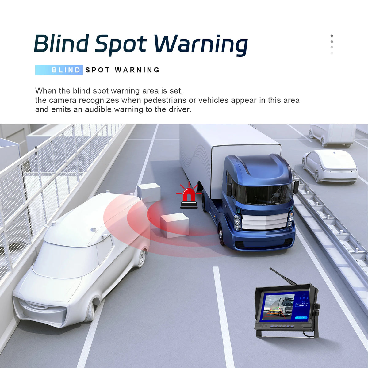 Podofo moniteur automobile IPS 9 pouces avec 2 caméras de recul sans fil IP68 étanche vision nocturne infrarouge caméra de recul pour camping-car