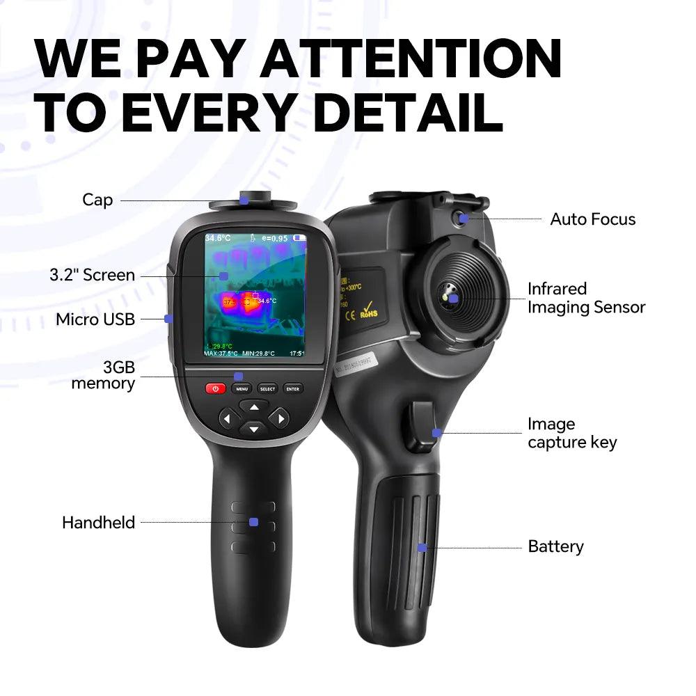 RX-500 HT-18 Plus Thermal Imaging Camera for Water Pipe Leak PCB Test 256*192 Infrared Thermal Imager Equal to UNI-T UTi260B Spy-shop.com