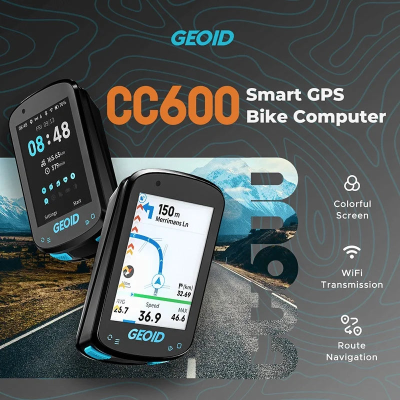 GEOID CC600 Color Screen Bike Computer Smart Navigation GPS Wireless Bicycle Speedometer WIFI ANT+ 11 Languages Cycling Odometer 