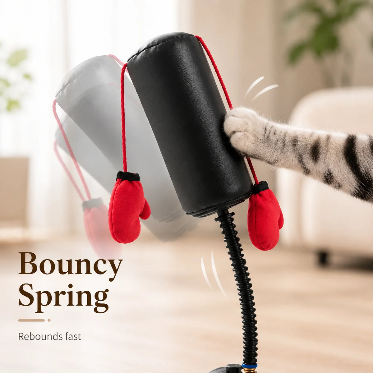 Cloth Cat Boxing Toy, Floor-Standing, No Batteries
