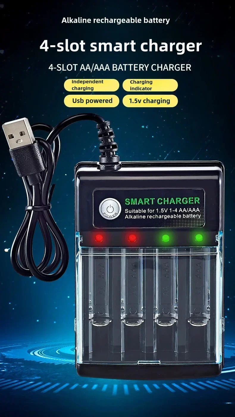 Original Rechargeable Battery 1.5V AA 9800mAh+AAA 8800mAh+Charger for Computer Clock Radio Video Game Digital Camera AA AAA 