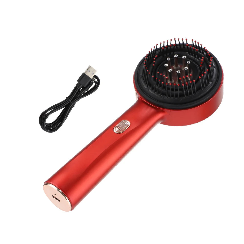Electric Vibration Massage Comb Red Light Therapy Hair Growth Massage Scalp Brush Anti Hair Loss Liquid Oil Applicator Hair Care 