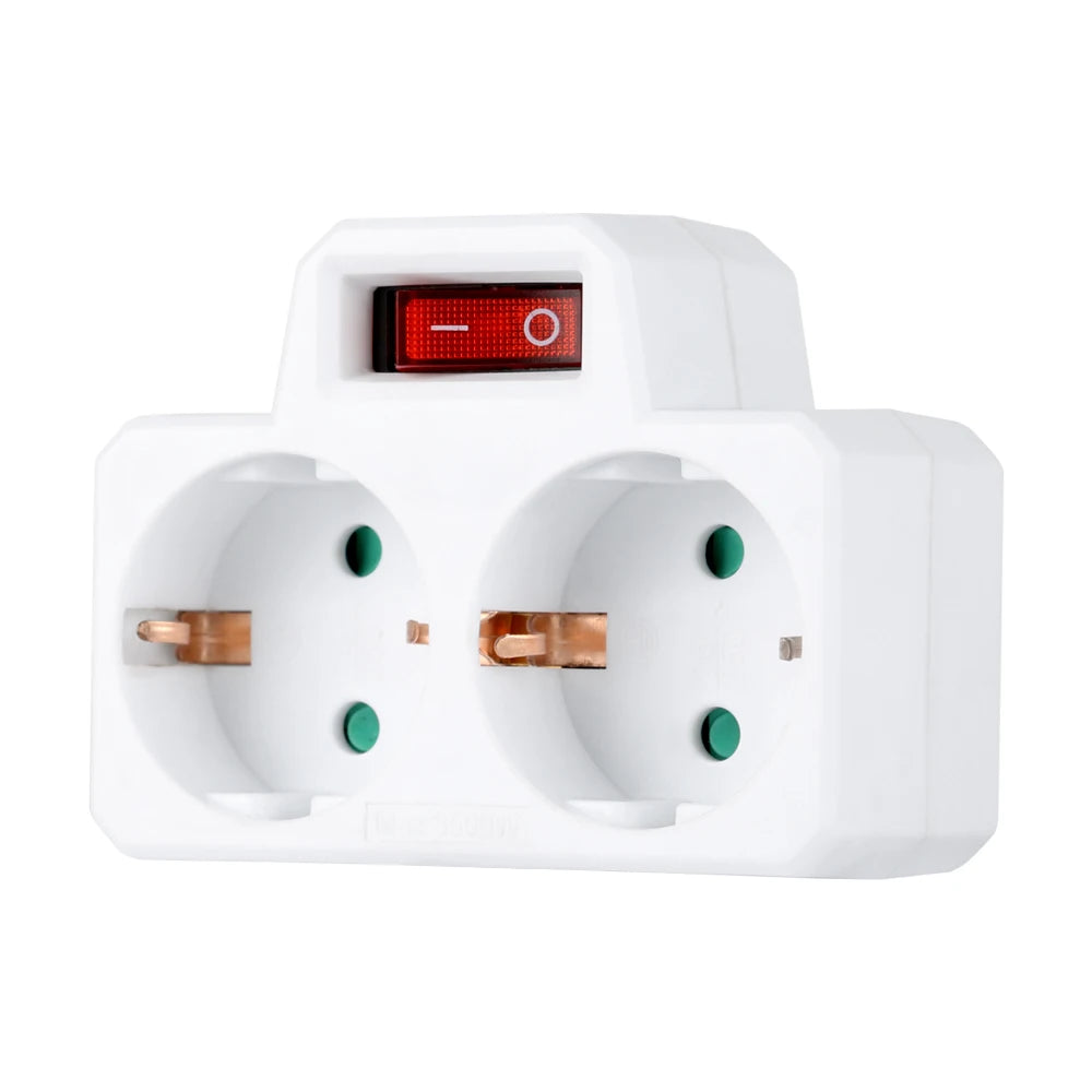 EU Multi-Socket Travel Adapter with Switch