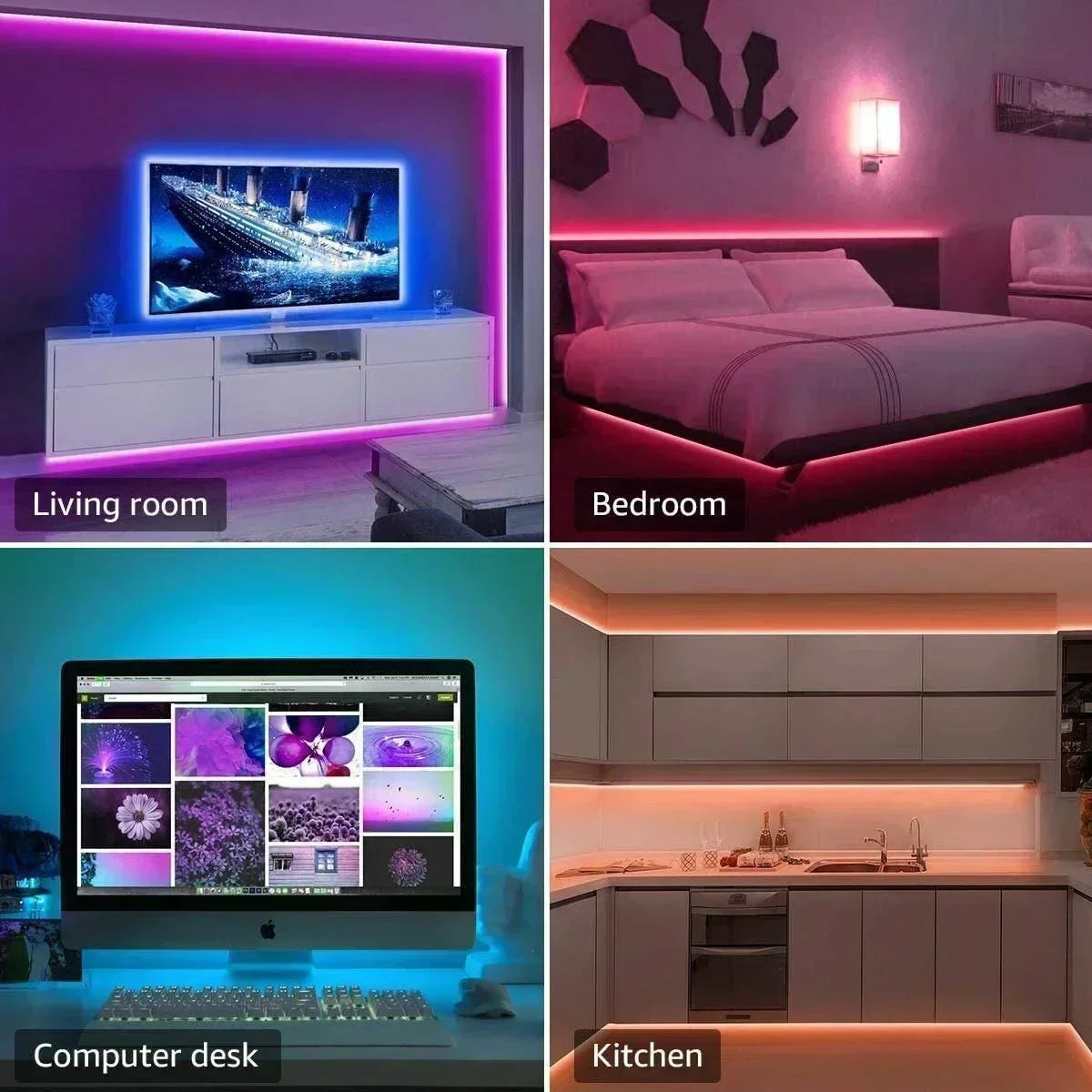 USB RGB LED Strip with Remote or Bluetooth Options
