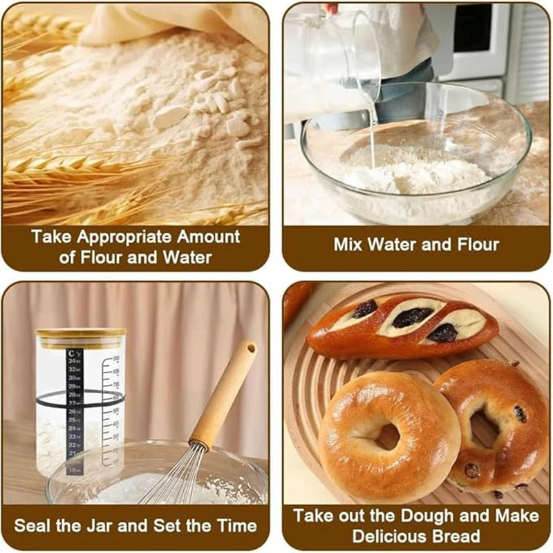 Sourdough-Starter-Glas-Set und Zubehöroptionen