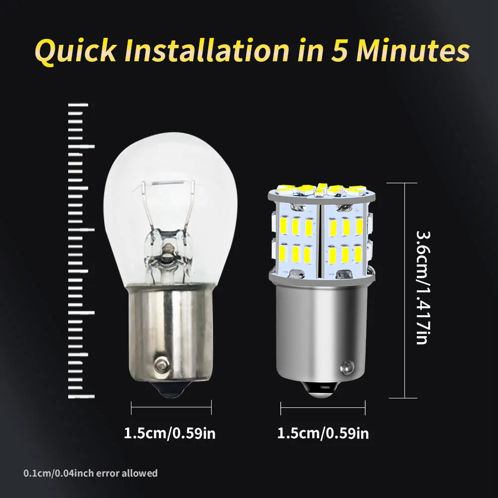 2/4/6/10PCS Ultra Bright P2MAX LED Bulbs 1156 BA15S S25 G18 P21W 1157 BAY15d P21/5W 12V White Car Brake Reverse Fog Drive Lights