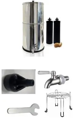 304 Stainless Steel Water Filter System with 2 Carbon Filters, 2.25 Gallon