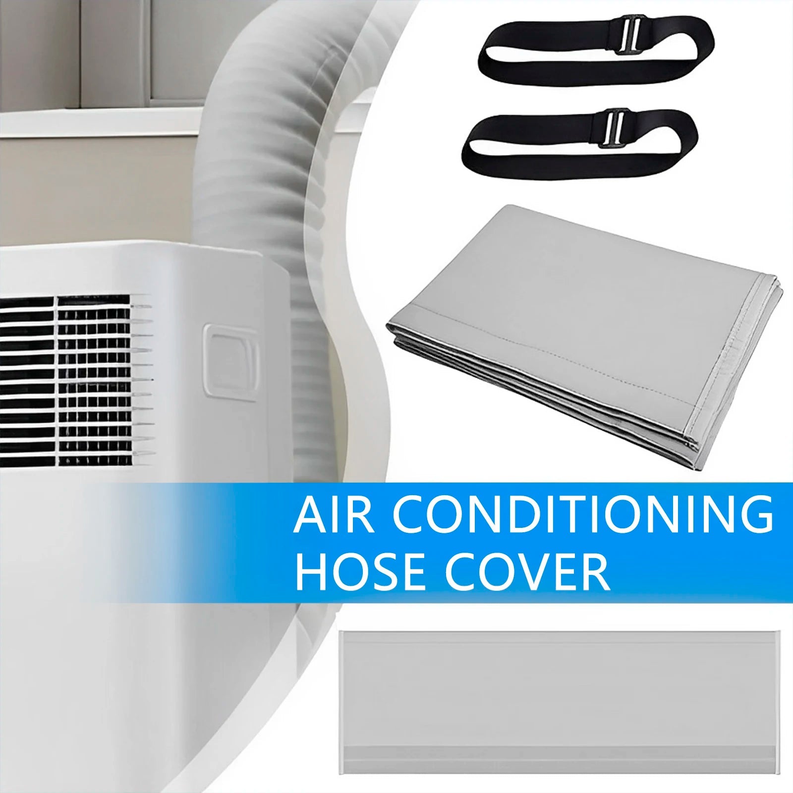 Universal Air Conditioner Hose Cover Exhaust Pipe Protection Cover Waterproof Dustproof Heat Insulation Wrap Portable 