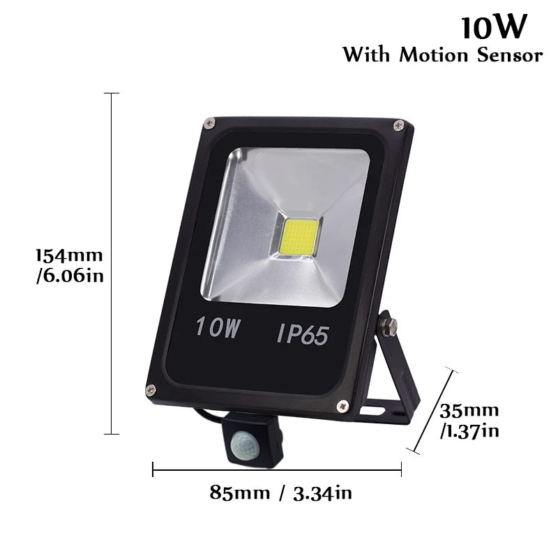 LED Floodlight, 10W–50W, Standard or Motion Sensor Options