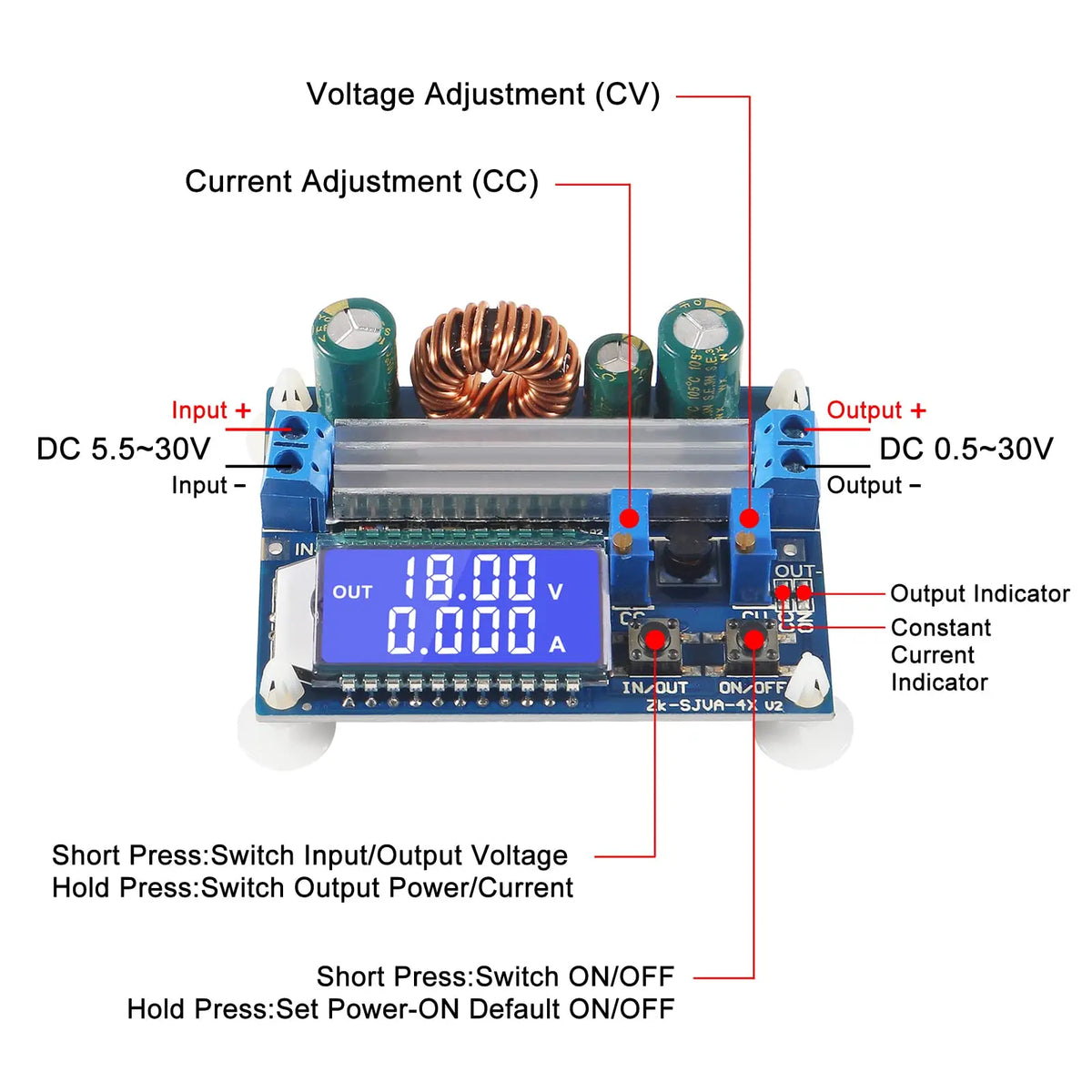 Adjustable DC Buck-Boost Converter with LCD